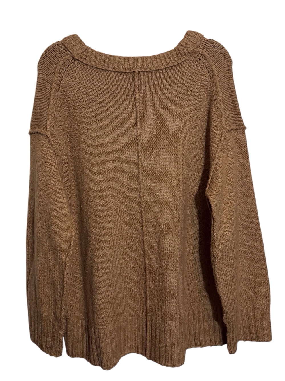 Free People Size X-Small Brown Brookside Pullover Sweater Oversized Beach Boho - Picture 6 of 9